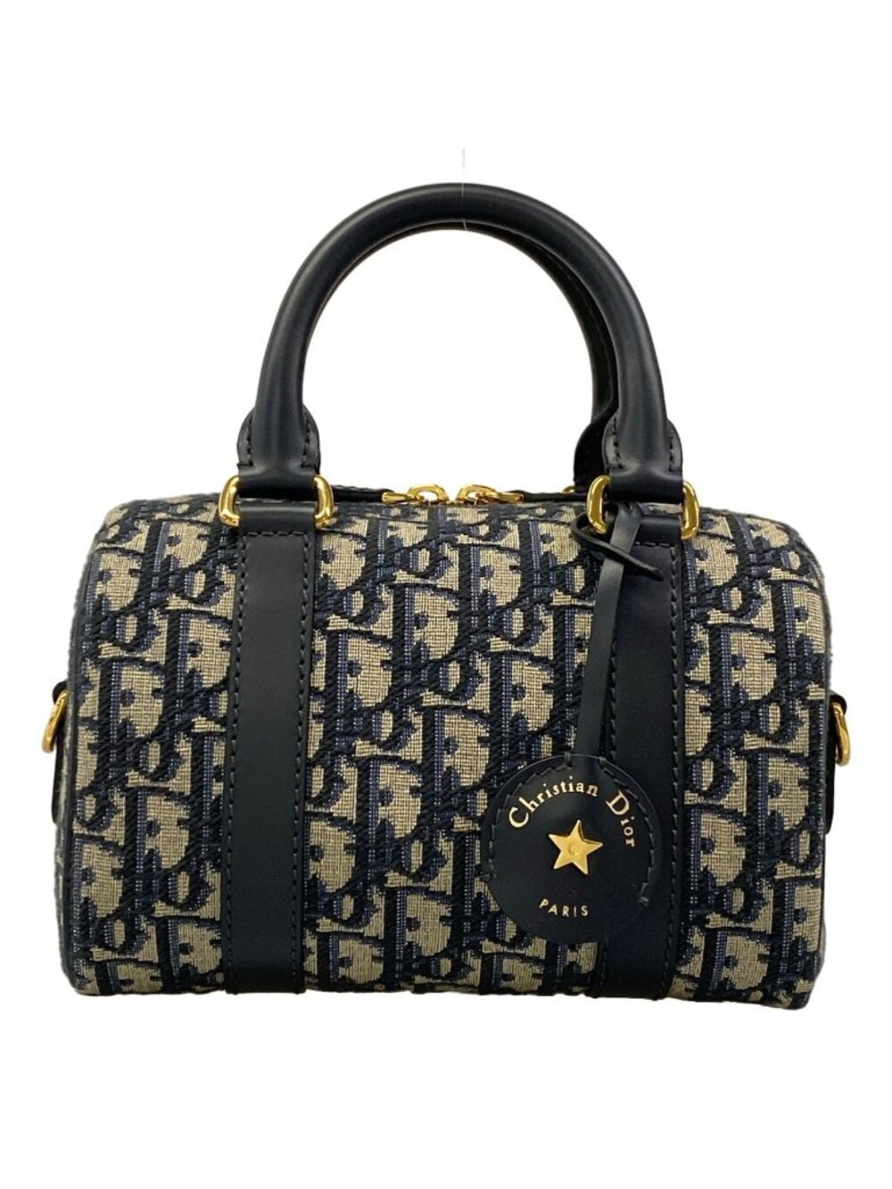 Dior Handbag Groove 20 Bag Small Ivory Dark Navy Leather